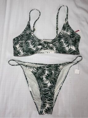 NWT Cabana Del Sol 2 Piece Bikini Swimsuit Large Tropical Floral Beach Pool New